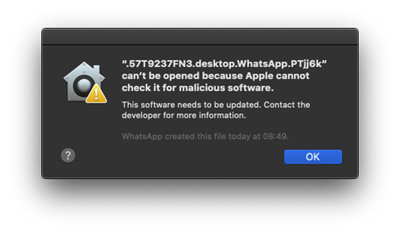 Apple het niet kan controleren op schadelijke software